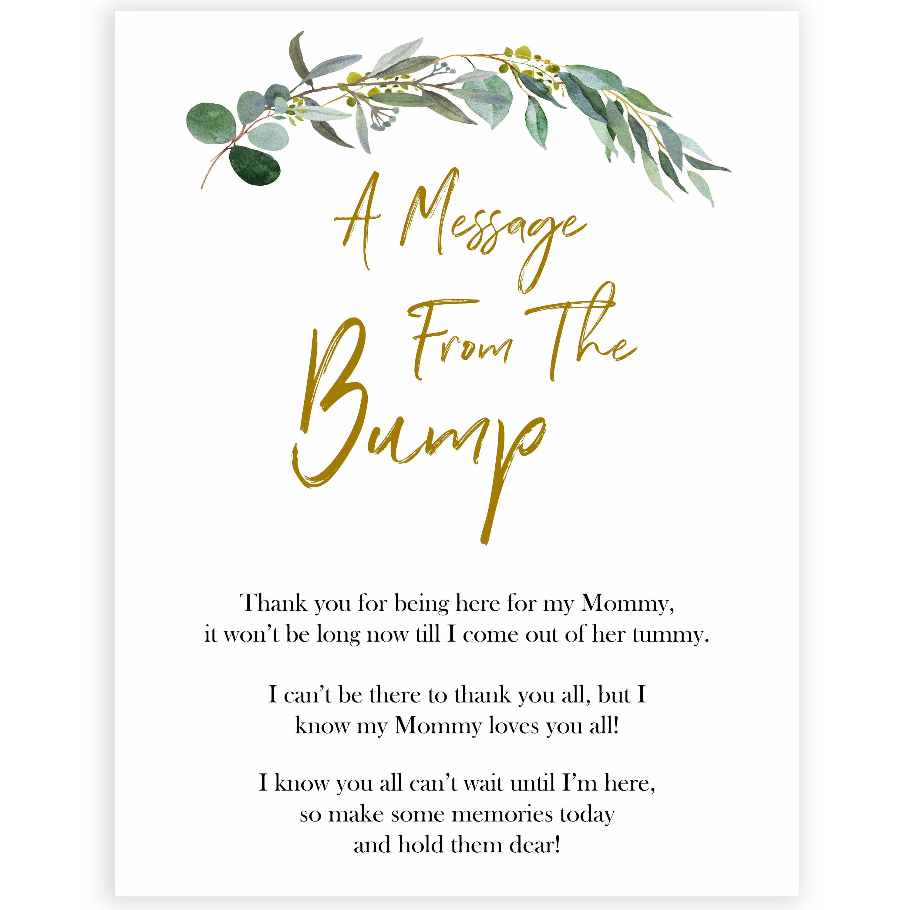 Eucalyptus baby shower games, message from the bump game baby game, fun baby shower games, printable baby games, baby shower ideas, baby games, baby shower baby shower bundle, baby shower games packs, botanical baby shower