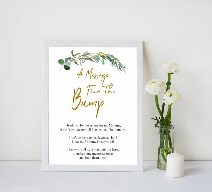 Eucalyptus baby shower games, message from the bump game baby game, fun baby shower games, printable baby games, baby shower ideas, baby games, baby shower baby shower bundle, baby shower games packs, botanical baby shower