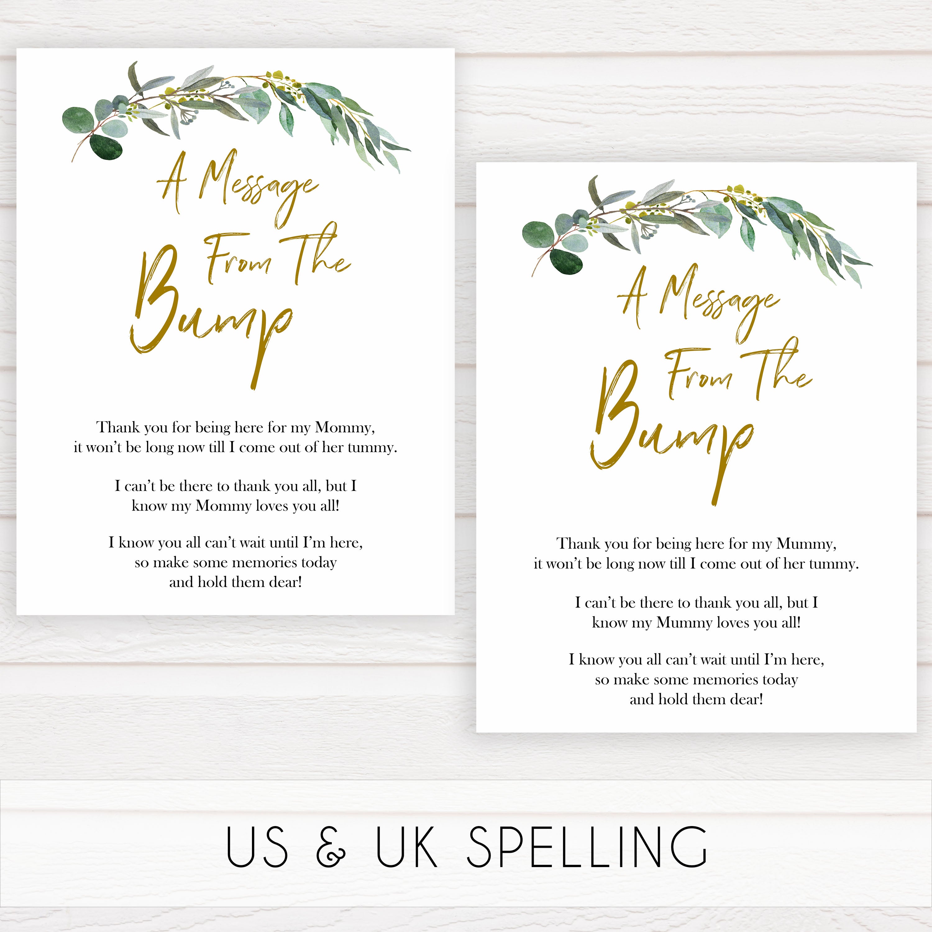 Eucalyptus baby shower games, message from the bump game baby game, fun baby shower games, printable baby games, baby shower ideas, baby games, baby shower baby shower bundle, baby shower games packs, botanical baby shower