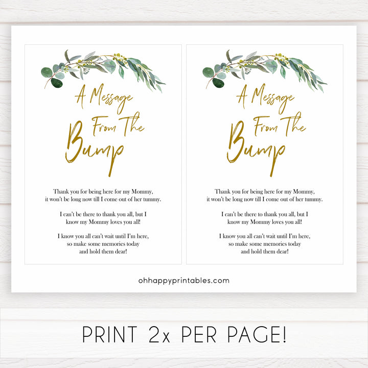 Eucalyptus baby shower games, message from the bump game baby game, fun baby shower games, printable baby games, baby shower ideas, baby games, baby shower baby shower bundle, baby shower games packs, botanical baby shower