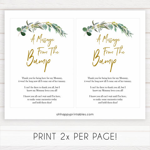 Eucalyptus baby shower games, message from the bump game baby game, fun baby shower games, printable baby games, baby shower ideas, baby games, baby shower baby shower bundle, baby shower games packs, botanical baby shower