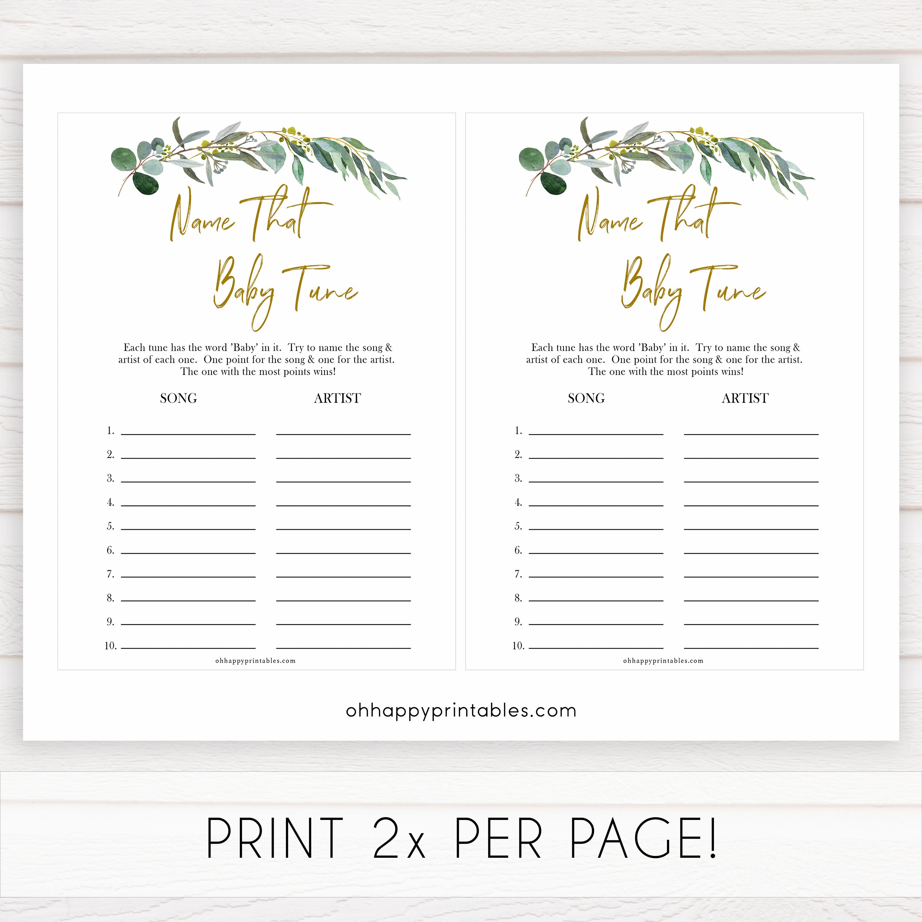 Eucalyptus baby shower games, name that baby tune baby game, fun baby shower games, printable baby games, baby shower ideas, baby games, baby shower baby shower bundle, baby shower games packs, botanical baby shower