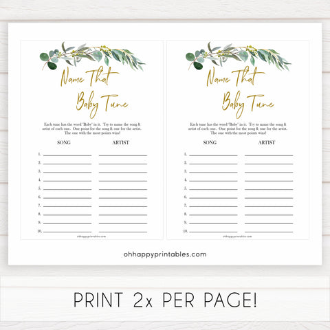 Eucalyptus baby shower games, name that baby tune baby game, fun baby shower games, printable baby games, baby shower ideas, baby games, baby shower baby shower bundle, baby shower games packs, botanical baby shower