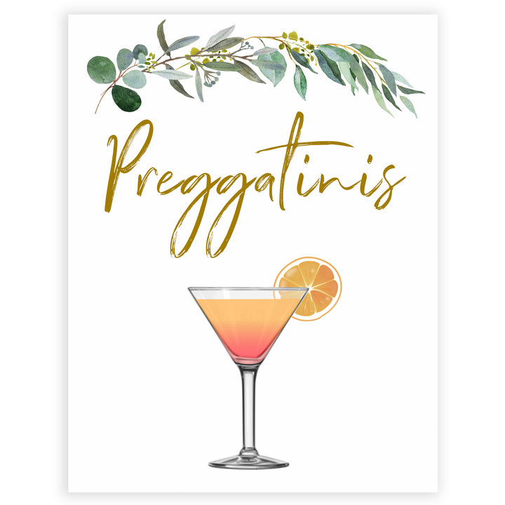 eucalyptus baby signs, preggatinis baby signs, printable baby signs, botanical baby signs, baby shower decor, fun baby signs