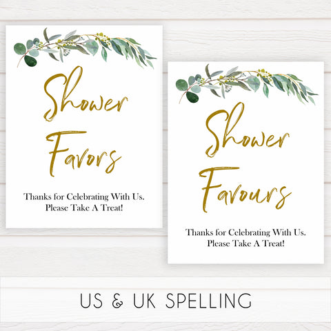 eucalyptus baby signs, shower favors baby signs, favour baby signs, printable baby signs, botanical baby signs, baby shower decor, fun baby signs