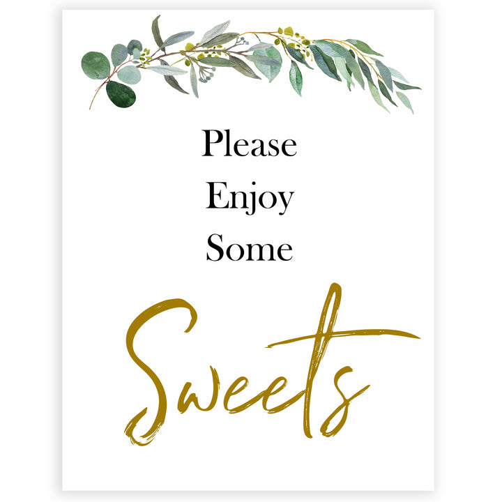 eucalyptus baby signs, sweets baby signs, printable baby signs, botanical baby signs, baby shower decor, fun baby signs