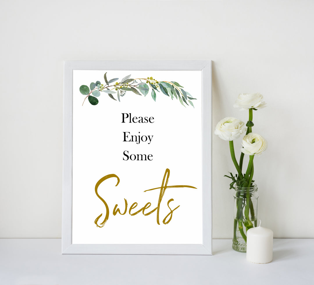 eucalyptus baby signs, sweets baby signs, printable baby signs, botanical baby signs, baby shower decor, fun baby signs
