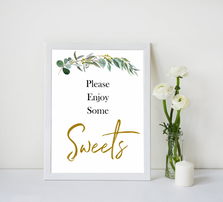 eucalyptus baby signs, sweets baby signs, printable baby signs, botanical baby signs, baby shower decor, fun baby signs