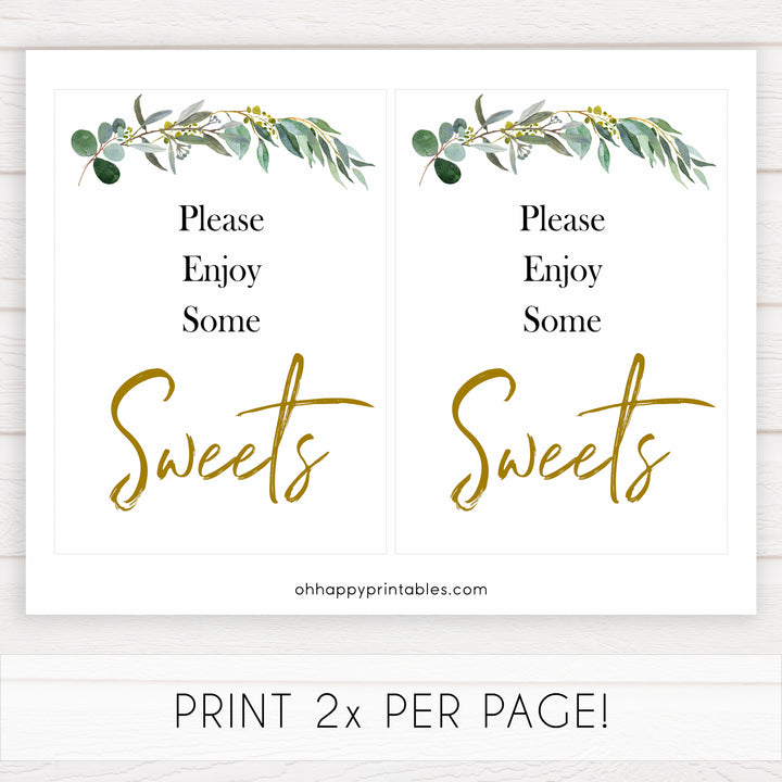 eucalyptus baby signs, sweets baby signs, printable baby signs, botanical baby signs, baby shower decor, fun baby signs