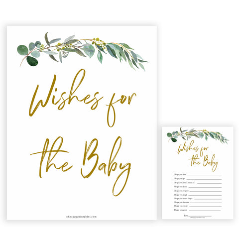 Eucalyptus baby shower games, wishes for the baby game baby game, fun baby shower games, printable baby games, baby shower ideas, baby games, baby shower baby shower bundle, baby shower games packs, botanical baby shower