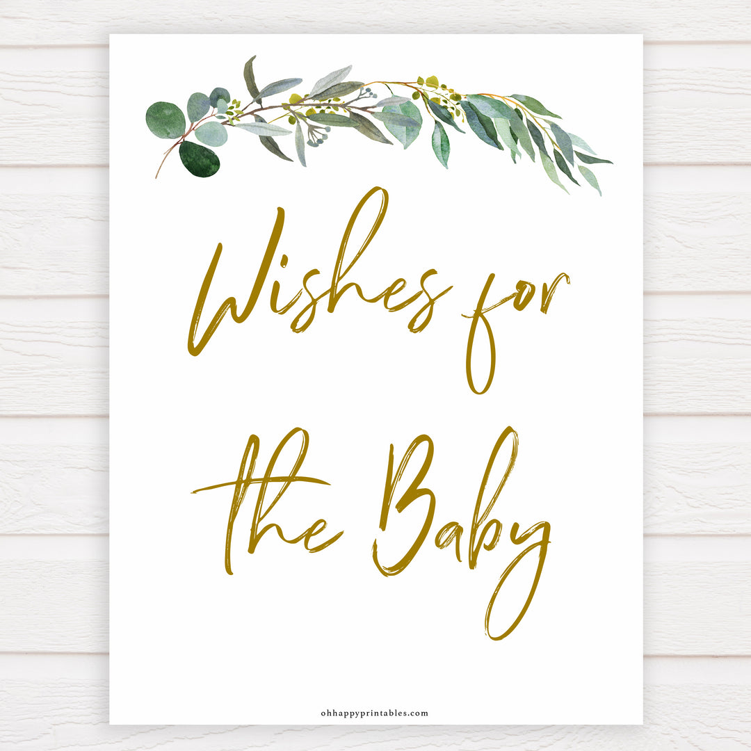 Eucalyptus baby shower games, wishes for the baby game baby game, fun baby shower games, printable baby games, baby shower ideas, baby games, baby shower baby shower bundle, baby shower games packs, botanical baby shower