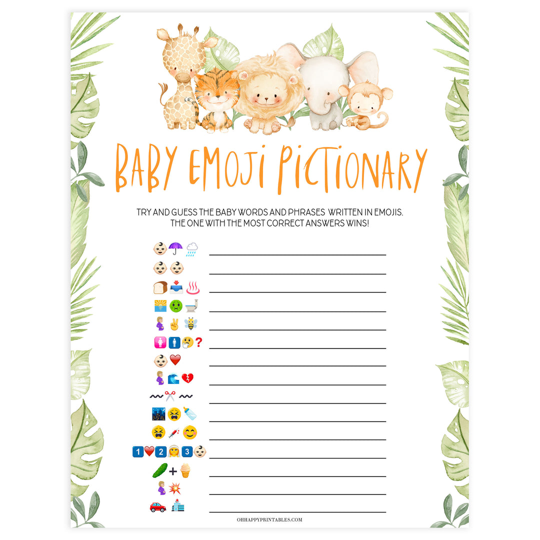 baby emoji pictionary game, Printable baby shower games, safari animals baby games, baby shower games, fun baby shower ideas, top baby shower ideas, safari animals baby shower, baby shower games, fun baby shower ideas