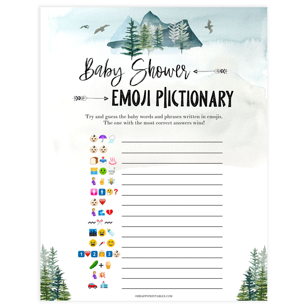 baby shower emoji Pictionary game, Printable baby shower games, adventure awaits baby games, baby shower games, fun baby shower ideas, top baby shower ideas, adventure awaits baby shower, baby shower games, fun adventure baby shower ideas