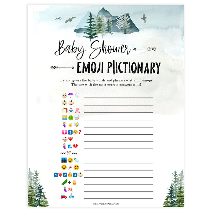 baby shower emoji Pictionary game, Printable baby shower games, adventure awaits baby games, baby shower games, fun baby shower ideas, top baby shower ideas, adventure awaits baby shower, baby shower games, fun adventure baby shower ideas