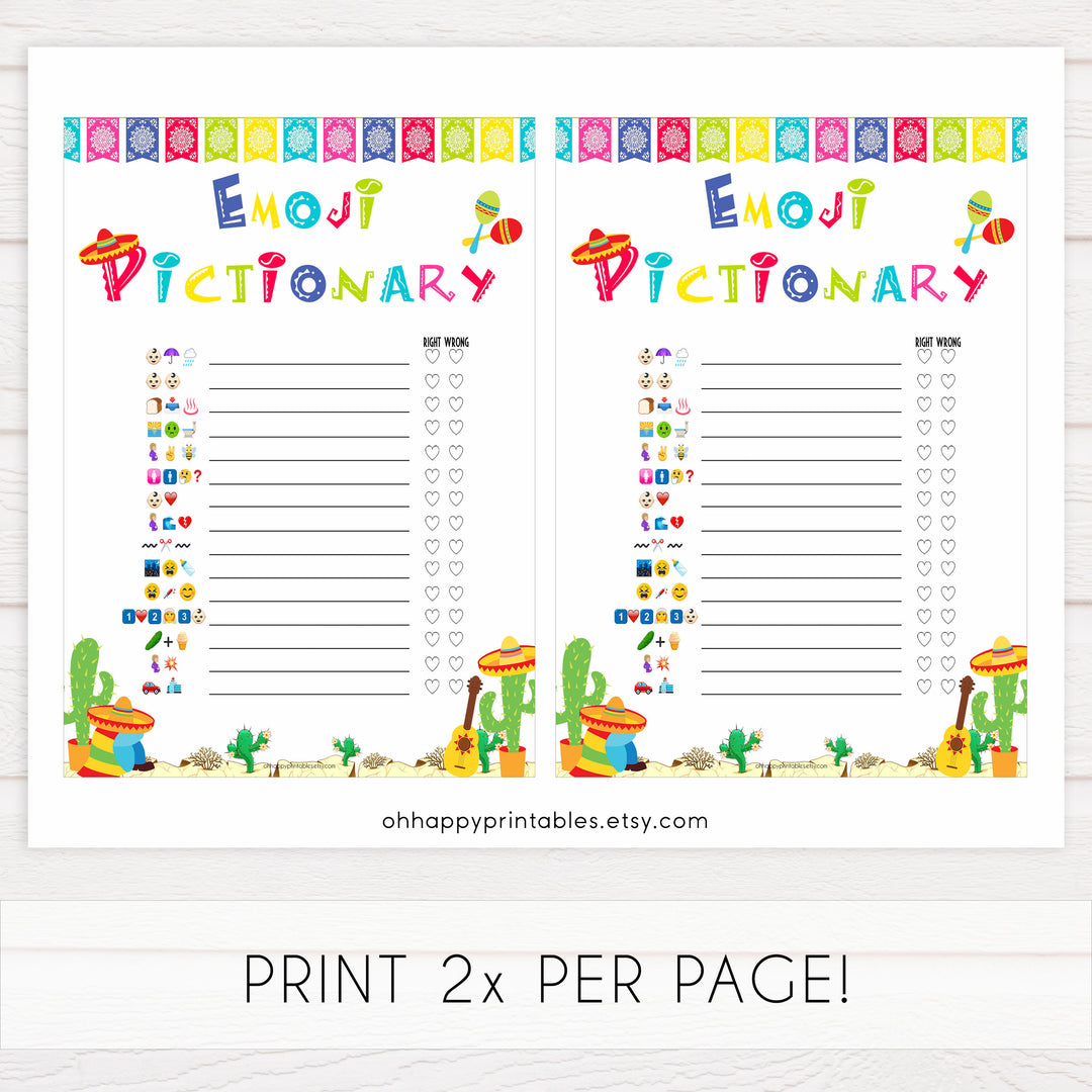 baby shower emoji pictionary game, Printable baby shower games, Mexican fiesta fun baby games, baby shower games, fun baby shower ideas, top baby shower ideas, fiesta shower baby shower, fiesta baby shower ideas