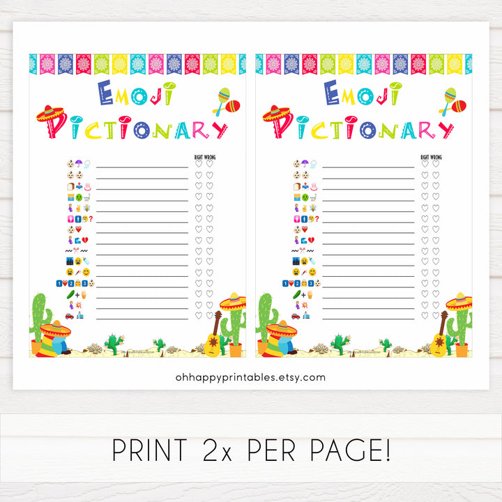 baby shower emoji pictionary game, Printable baby shower games, Mexican fiesta fun baby games, baby shower games, fun baby shower ideas, top baby shower ideas, fiesta shower baby shower, fiesta baby shower ideas