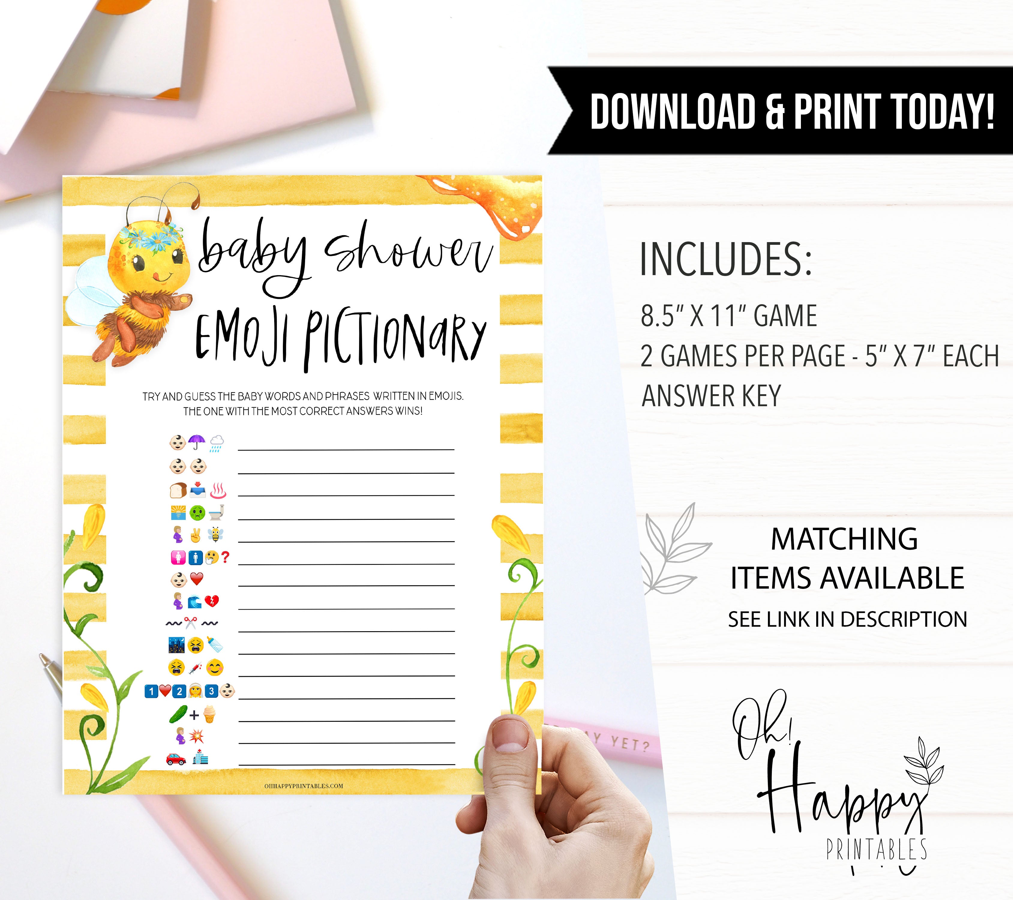 baby shower emoji pictionary game, emoji pictionary, Printable baby shower games, mommy bee fun baby games, baby shower games, fun baby shower ideas, top baby shower ideas, mommy to bee baby shower, friends baby shower ideas
