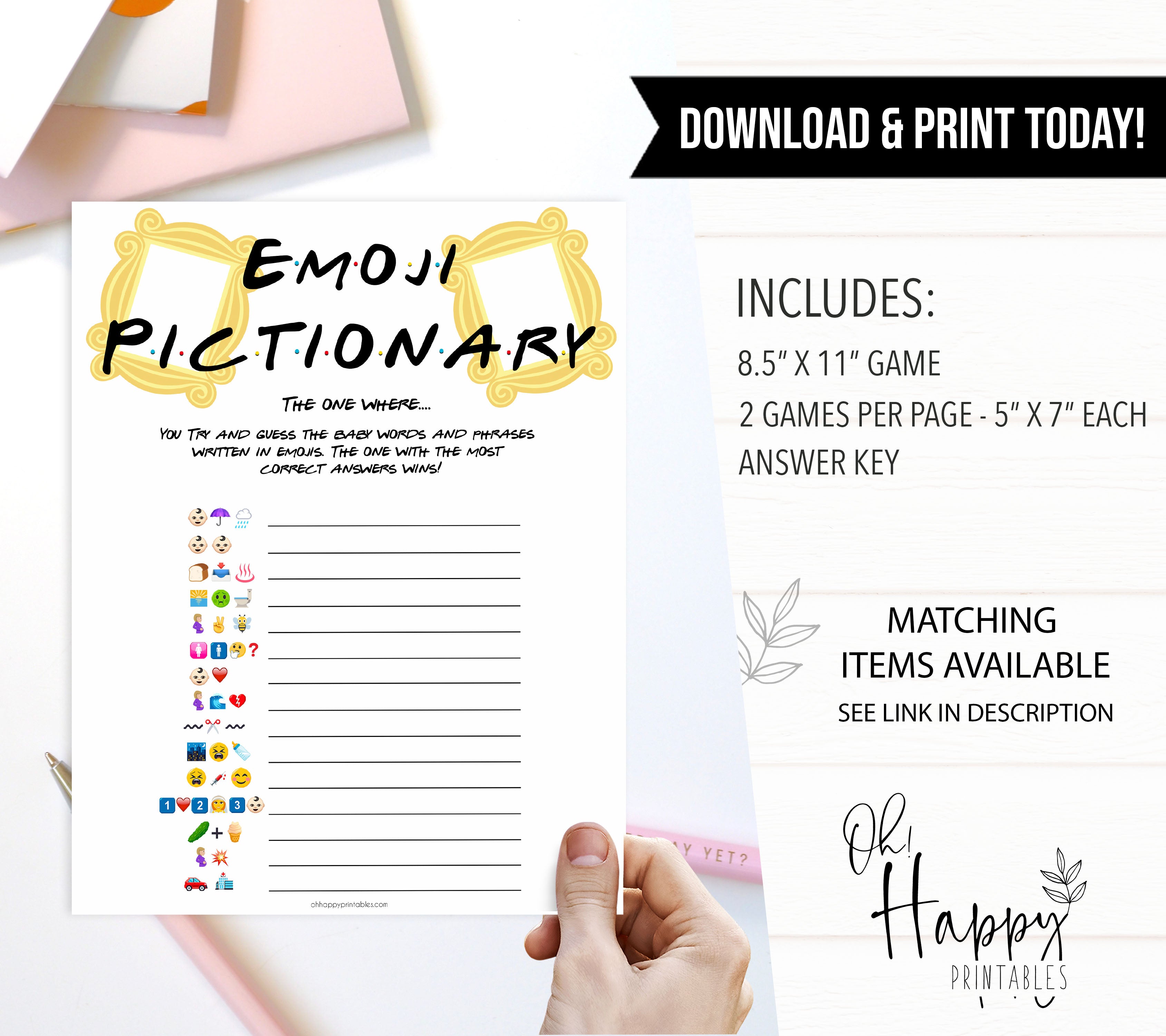 baby emoji pictionary game, Printable baby shower games, friends fun baby games, baby shower games, fun baby shower ideas, top baby shower ideas, friends baby shower, friends baby shower ideas