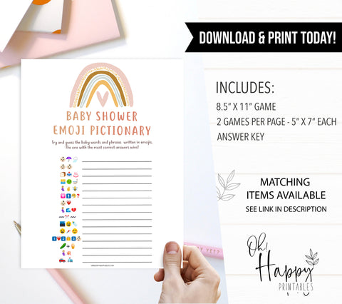 baby shower emoji pictionary game, Printable baby shower games, boho rainbow baby games, baby shower games, fun baby shower ideas, top baby shower ideas, boho rainbow baby shower, baby shower games, fun boho rainbow baby shower ideas