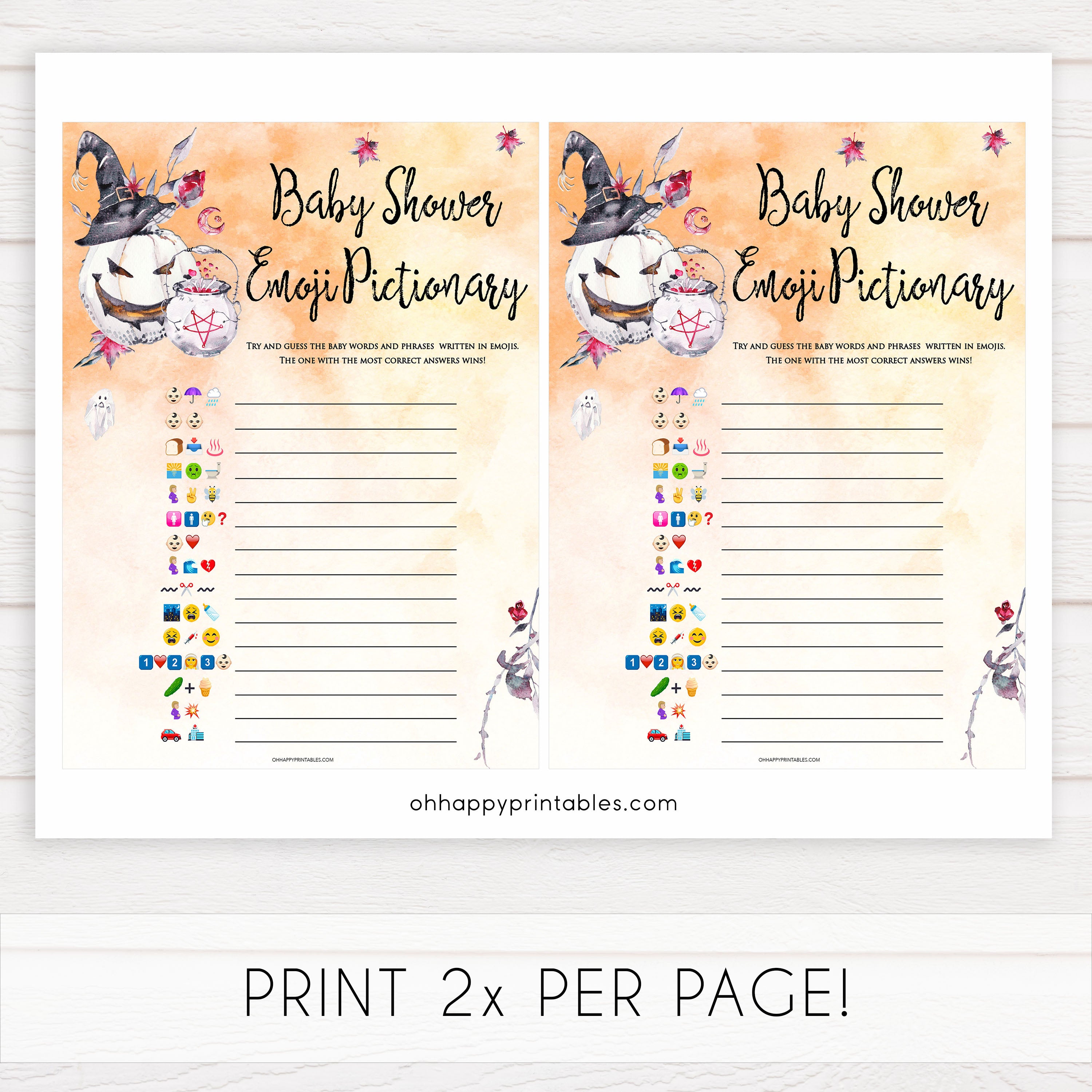 Halloween pumpkin baby games, baby shower emoji pictionary baby games, printable baby games, best baby games, top baby games halloween baby shower, halloween baby ideas, best baby games