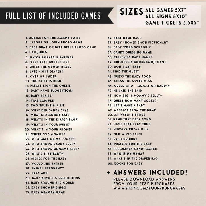 60 editable baby shower games, adventure awaits baby shower games, printable baby shower games, fun baby shower games