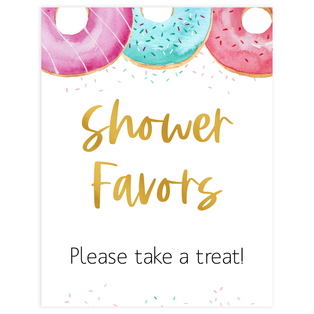 favors baby table sign, Donut baby decor, printable baby table signs, printable baby decor, baby sprinkles table signs, fun baby signs, baby donut fun baby table signs