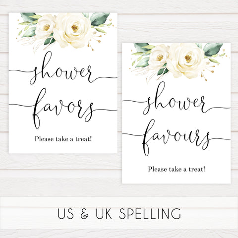 favors baby shower table sign, White floral baby decor, printable baby table signs, printable baby decor, baby safari animals table signs, fun baby signs, baby safari animals fun baby table signs