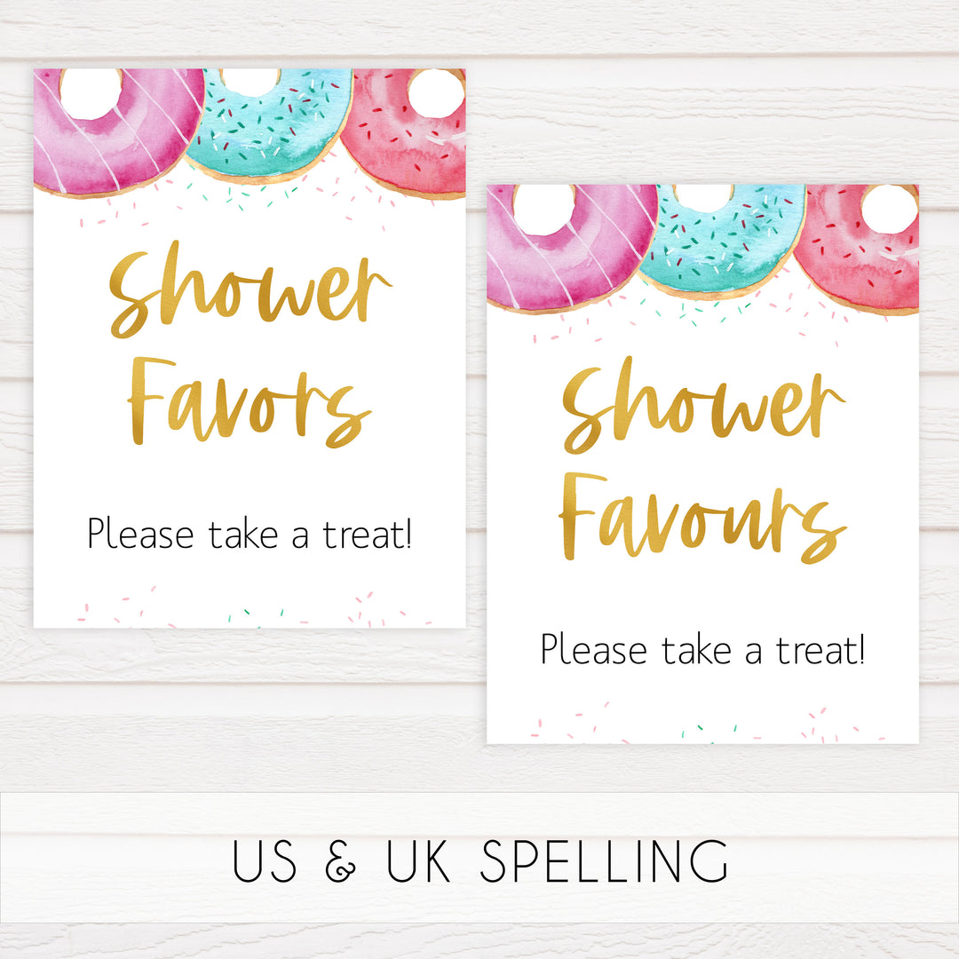 8 baby shower table signs, printable table signs, Donut baby decor, printable baby table signs, printable baby decor, baby sprinkles table signs, fun baby signs, baby donut fun baby table signs