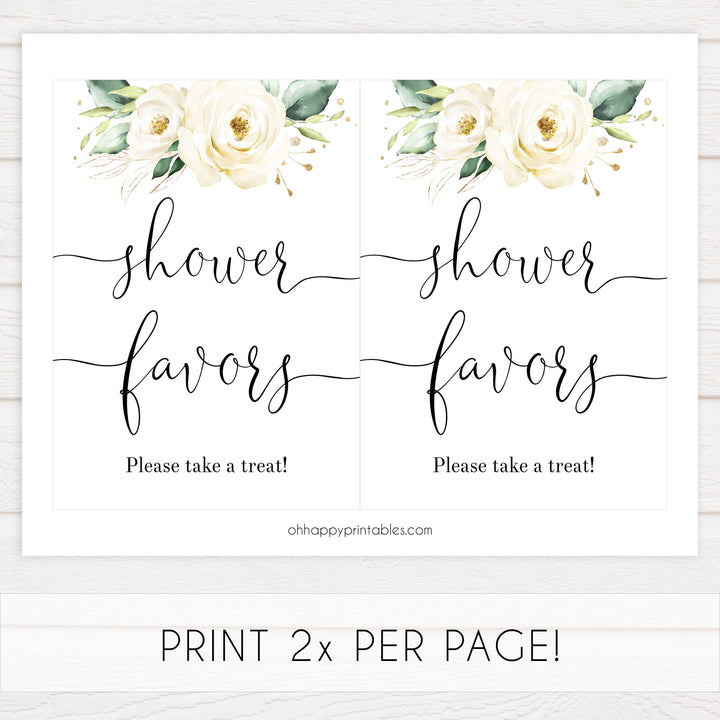 favors baby shower table sign, White floral baby decor, printable baby table signs, printable baby decor, baby safari animals table signs, fun baby signs, baby safari animals fun baby table signs