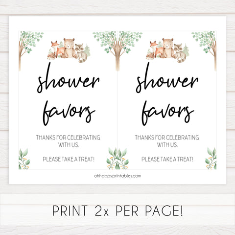favors baby shower table signs, Woodland animals baby decor, printable baby table signs, printable baby decor, baby woodland animals table signs, fun baby signs, baby woodland animals fun baby table signs