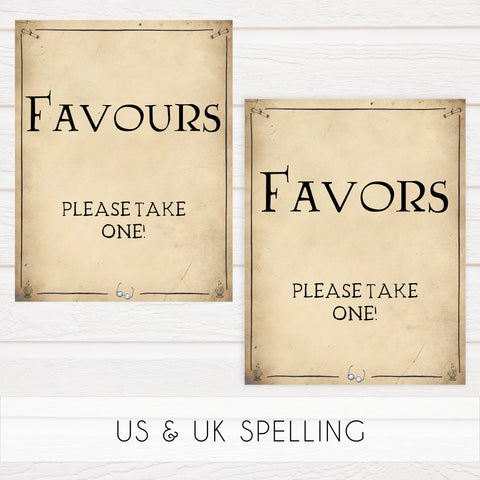 favors bridal signs, favors wedding table signs, Printable bridal shower signs, Harry Potter bridal shower decor, Harry Potter bridal shower decor ideas, fun bridal shower decor, bridal shower game ideas, Harry Potter bridal shower ideas
