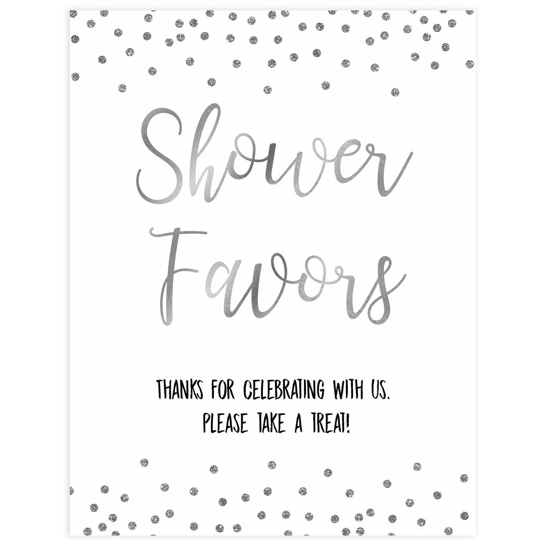 favors baby table signs, favors baby signs, Baby silver glitter baby decor, printable baby table signs, printable baby decor, baby silver glitter table signs, fun baby signs, baby silver fun baby table signs
