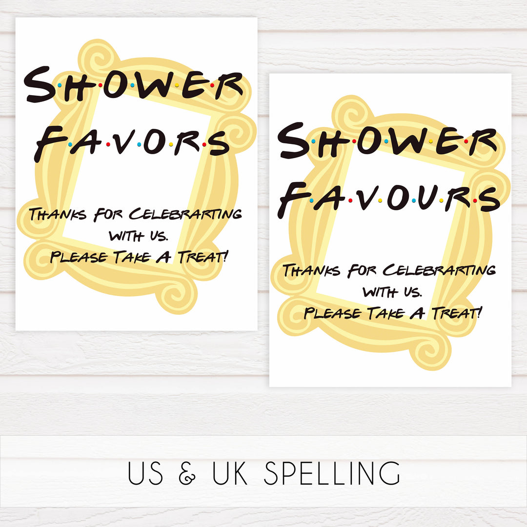 favors baby table signs, favors baby sign, Friends baby decor, printable baby table signs, printable baby decor, friends table signs, fun baby signs, friends fun baby table signs