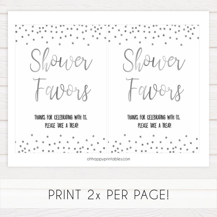 favors baby table signs, favors baby signs, Baby silver glitter baby decor, printable baby table signs, printable baby decor, baby silver glitter table signs, fun baby signs, baby silver fun baby table signs