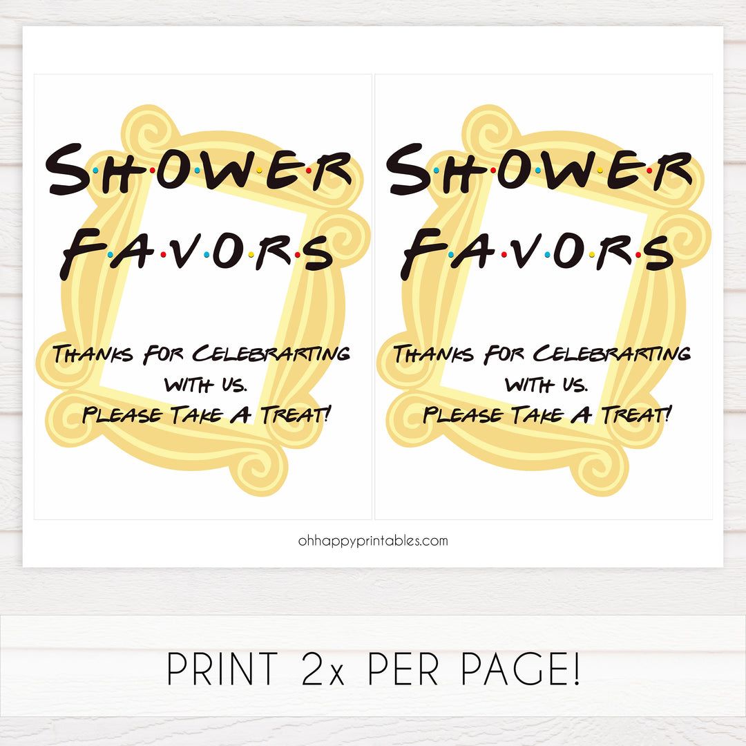 favors baby table signs, favors baby sign, Friends baby decor, printable baby table signs, printable baby decor, friends table signs, fun baby signs, friends fun baby table signs