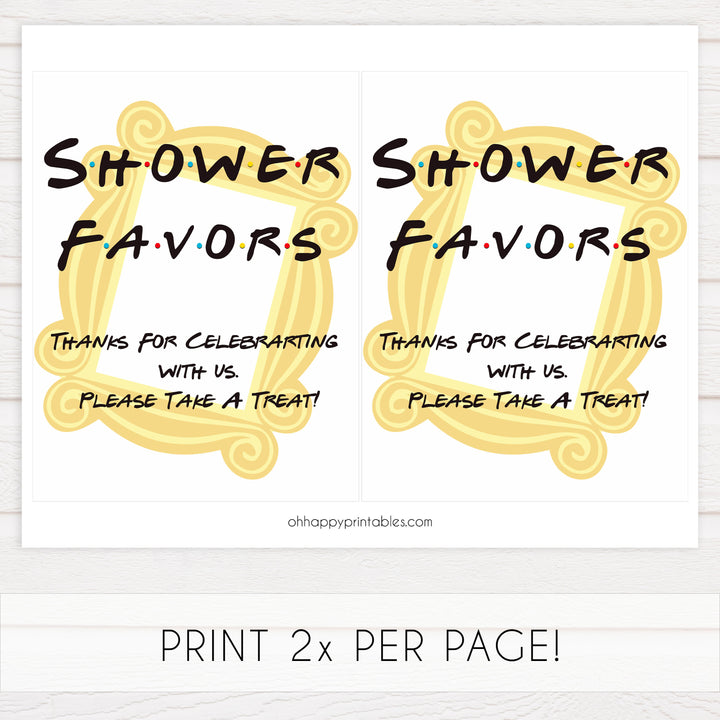 favors baby table signs, favors baby sign, Friends baby decor, printable baby table signs, printable baby decor, friends table signs, fun baby signs, friends fun baby table signs