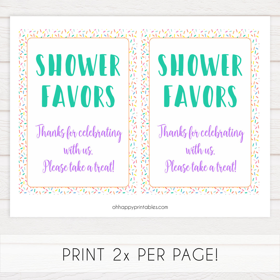 baby favors table sign, baby favors sign, Baby sprinkle baby decor, printable baby table signs, printable baby decor, baby sprinkle table signs, fun baby signs, baby sprinkle fun baby table signs