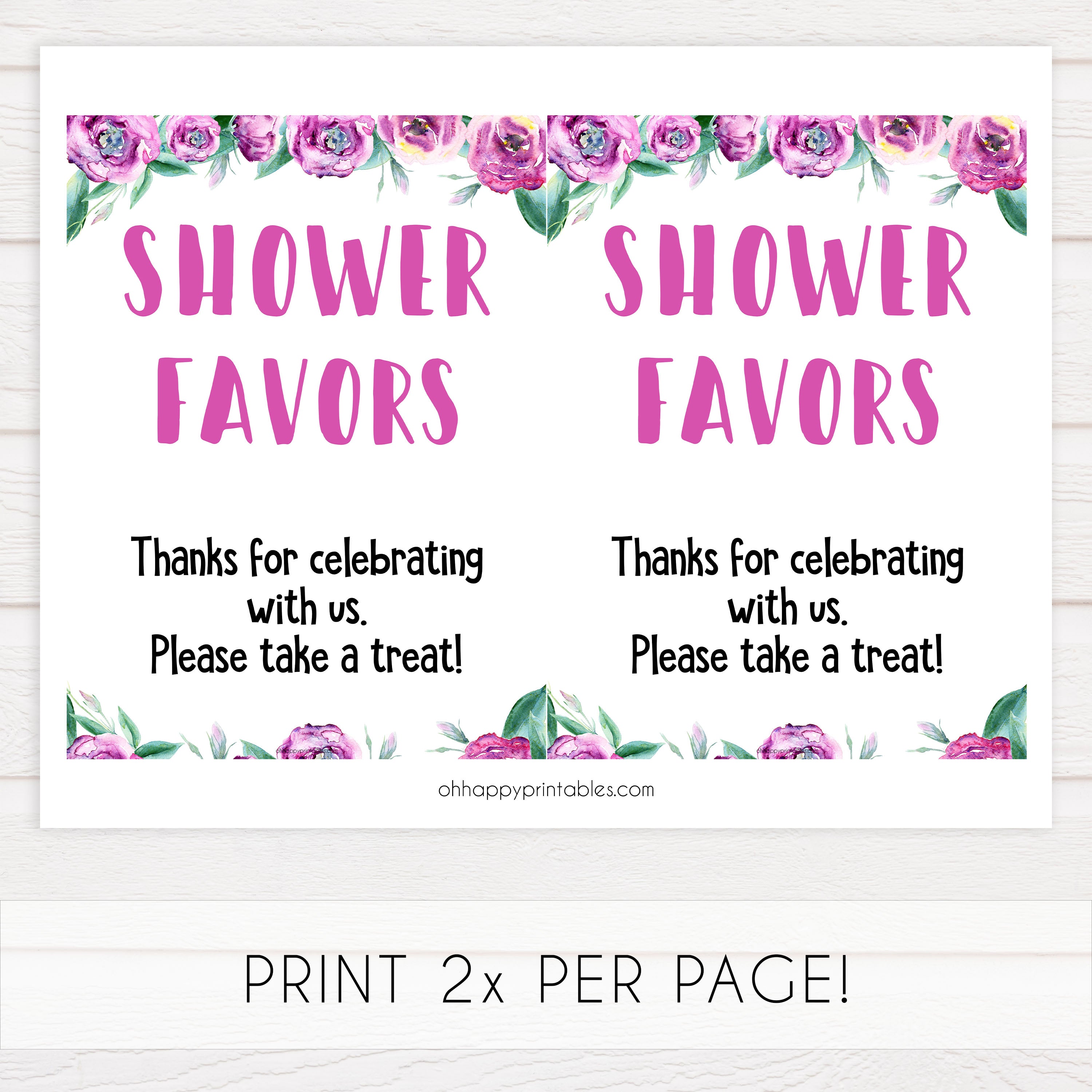 baby shower favors signs, baby favors printable decor, printable baby shower decor, fun baby shower ideas, purple peonies baby shower