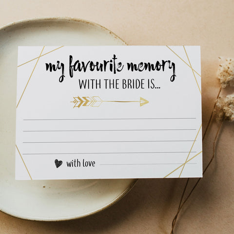 favorite memory with the bride, printable bridal shower games, bride tribe theme, favorite memory game