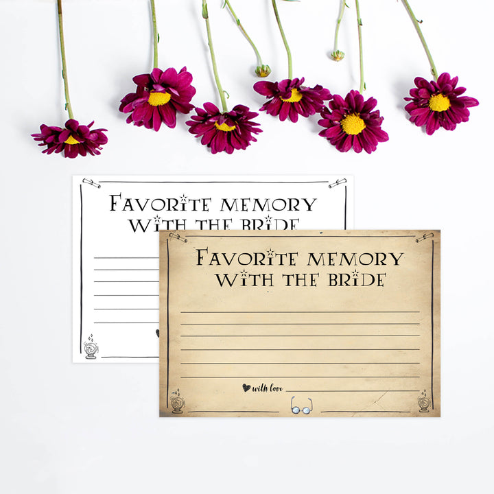 favorite memory with the bride keepsake, Printable bridal shower games, Harry potter bridal shower, Harry Potter bridal shower games, fun bridal shower games, bridal shower game ideas, Harry Potter bridal shower