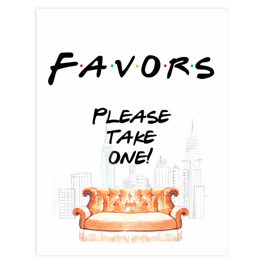 favors table sign, favors table decor, Printable bridal shower signs, friends bridal shower decor, friends bridal shower decor ideas, fun bridal shower decor, bridal shower game ideas, friends bridal shower ideas