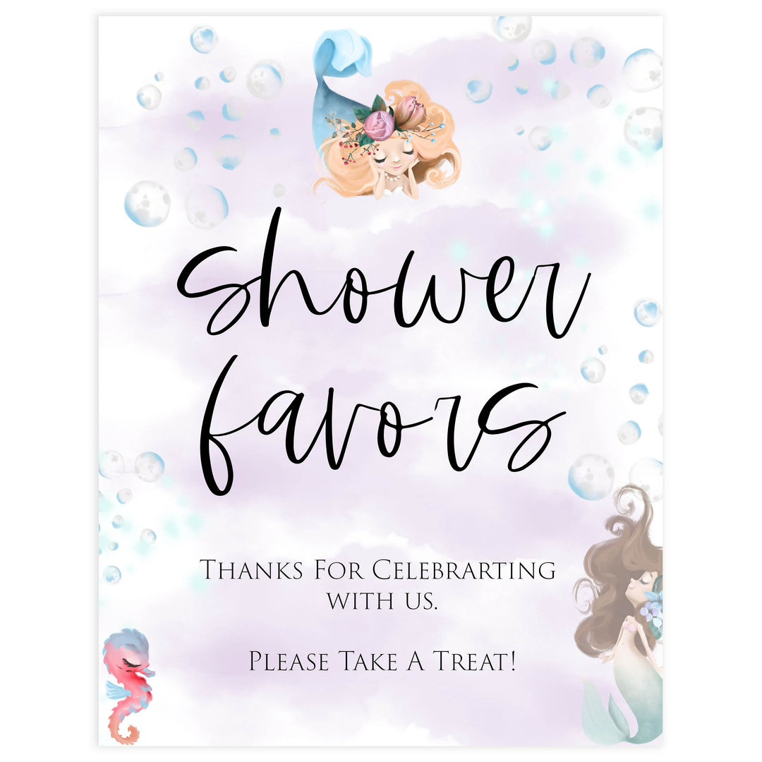 baby shower favors signs, Little mermaid baby decor, printable baby table signs, printable baby decor, baby little mermaid table signs, fun baby signs, baby little mermaid fun baby table signs