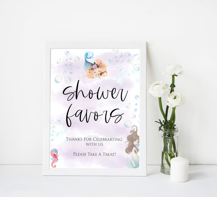 8 baby shower table signs, Little mermaid baby decor, printable baby table signs, printable baby decor, baby little mermaid table signs, fun baby signs, baby little mermaid fun baby table signs