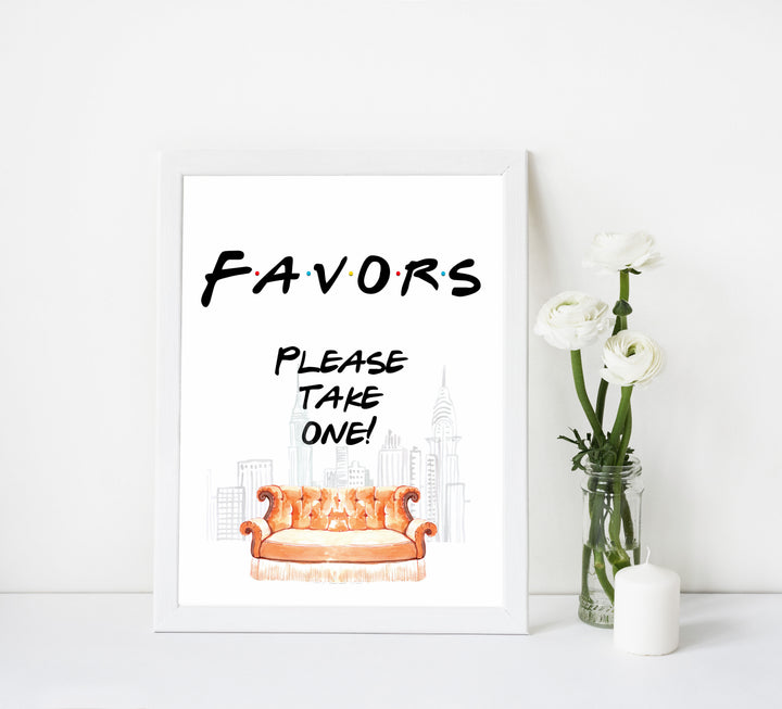 favors table sign, favors table decor, Printable bridal shower signs, friends bridal shower decor, friends bridal shower decor ideas, fun bridal shower decor, bridal shower game ideas, friends bridal shower ideas