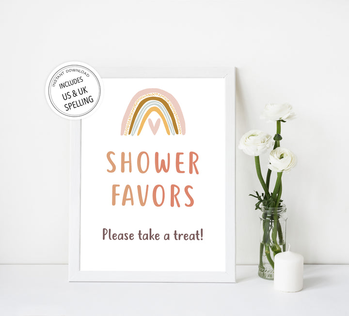 shower favors table sign, Boho rainbow baby decor, printable baby table signs, printable baby decor, baby boho rainbow table signs, fun baby signs, baby boho rainbow fun baby table signs