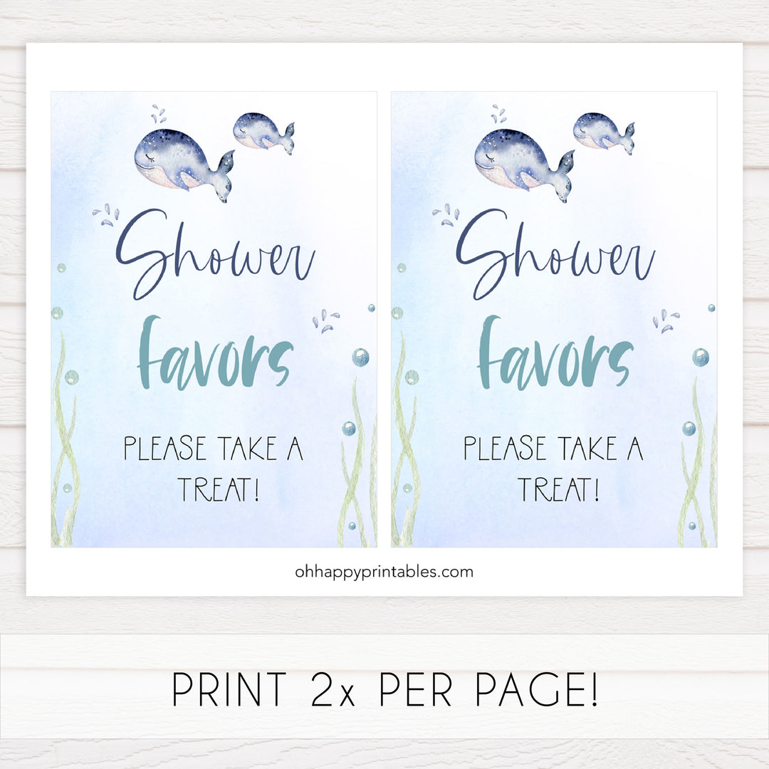 favours baby shower table signs, Whale baby decor, printable baby table signs, printable baby decor, baby adventure table signs, fun baby signs, baby unicorn fun baby table signs
