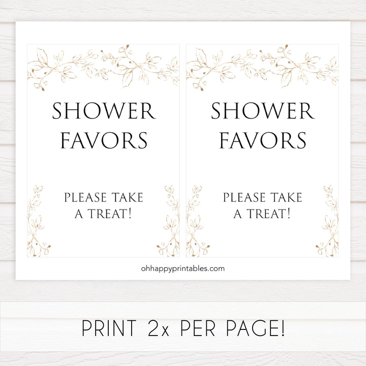 favors table signs, Gold leaf baby decor, printable baby table signs, printable baby decor, baby gold leaf table signs, fun baby signs, baby gold leaf fun baby table signs