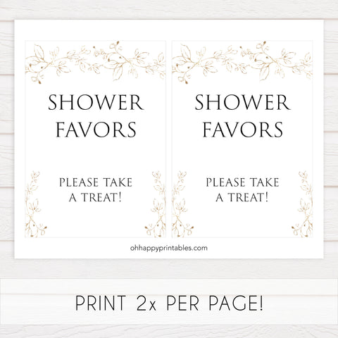 favors table signs, Gold leaf baby decor, printable baby table signs, printable baby decor, baby gold leaf table signs, fun baby signs, baby gold leaf fun baby table signs