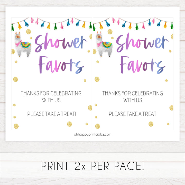 baby shower favors table signs, favors baby table signs, Llama fiesta baby decor, printable baby table signs, printable baby decor, baby llama fiesta table signs, fun baby signs, baby llama fiesta fun baby table signs