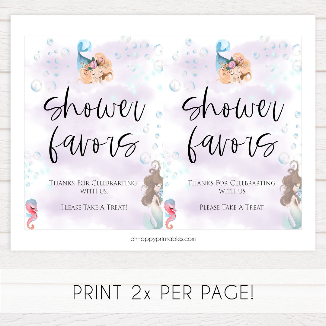 baby shower favors signs, Little mermaid baby decor, printable baby table signs, printable baby decor, baby little mermaid table signs, fun baby signs, baby little mermaid fun baby table signs